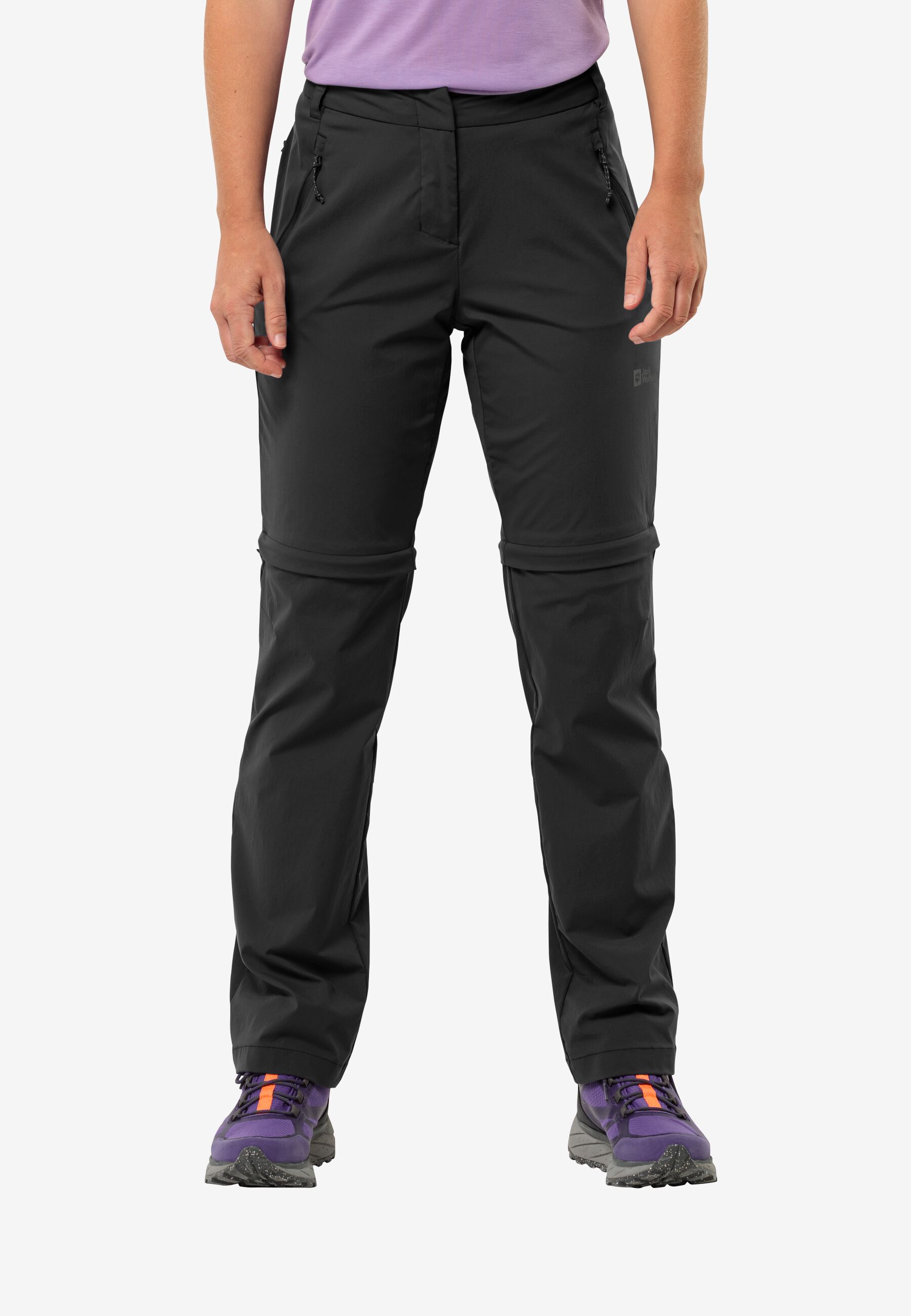 GLASTAL ZIP OFF PANTS W black 40 Women's zip-off hiking